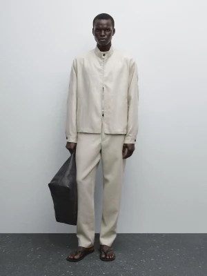 Spodnie Ze 100% Lnu - Jasny Beż - - Massimo Dutti - Male