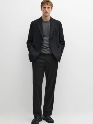 Spodnie Ze 100% Wełny – Total Look - Granatowy - Massimo Dutti - Male