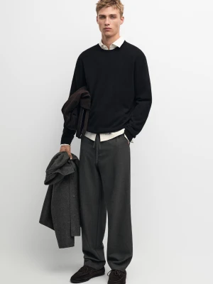 Spodnie Ze 100% Wełny Typu Cold Wool - Szary - - Massimo Dutti - Male