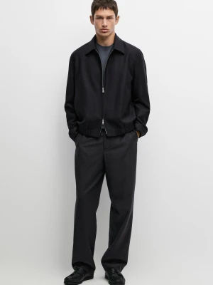 Spodnie Ze 100% Wełny W Stylu Total Look - Granatowy - Massimo Dutti - Male