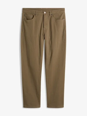 Spodnie ze stretchem, classic fit, prosta nogawka BonPrix brązowy