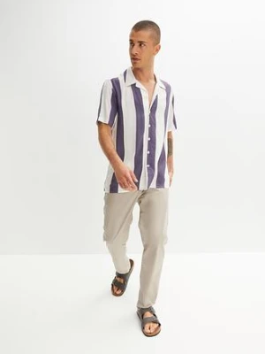 Spodnie ze stretchem i  elastyczną gumką w talii, regular fit, prosta nogawka bonprix