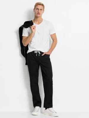 Spodnie ze stretchem i elastyczną gumką w talii, regular fit, prosta nogawka bonprix