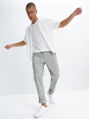 Spodnie ze stretchem i  elastyczną gumką w talii, regular fit, prosta nogawka bonprix