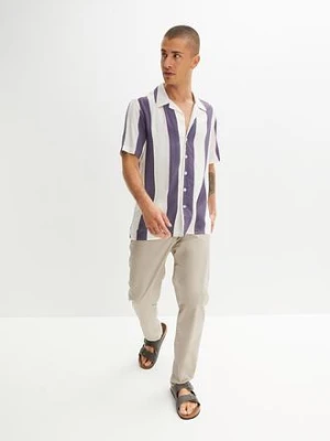 Spodnie ze stretchem i elastyczną gumką w talii, regular fit, prosta nogawka bonprix