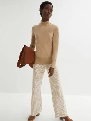 Spodnie ze stretchem w pepitkę, wide leg bonprix