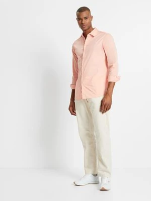 Spodnie ze sznurkiem w pasie, z przewiewnej mieszanki lnu o prostych nogawkach i kroju relaxed fit bonprix