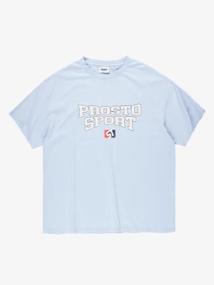 Sport t-shirt boxy męski bawełniany jasnoniebieski Klasyk