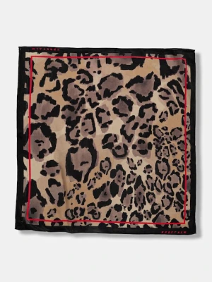 Sportalm apaszka jedwabna Tala damska kolor brązowy wzorzysta 950151