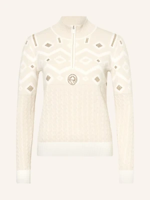 Sportalm Sweter Typu Troyer Z Kamieniami Ozdobnymi beige