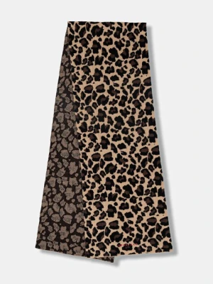 Sportalm szalik wełniany Tassilo damski kolor brązowy wzorzysty 950150