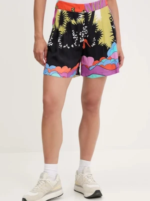 Sportalm szorty damskie kolor czarny wzorzyste high waist 650183