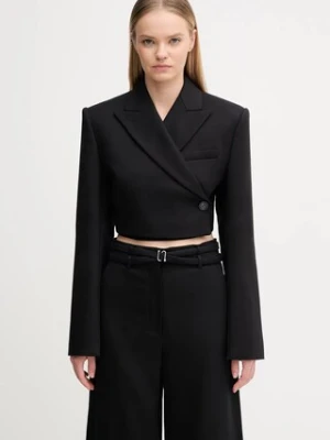 Sportmax marynarka GAVINO kolor czarny dwurzędowa gładka 2522046101600