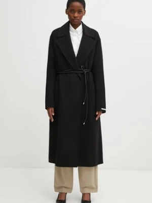 Sportmax płaszcz wełniany ABATE kolor czarny 2522016031600