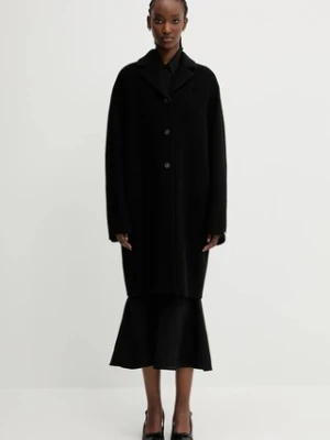 Sportmax płaszcz wełniany Adria damski kolor czarny przejściowy oversize 2512011031600
