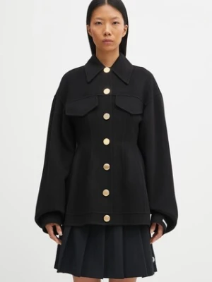 Sportmax płaszcz wełniany EGEO kolor czarny 2522086011600