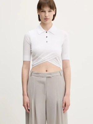 Sportmax polo bawełniane Shaker damski kolor biały 2512361052600