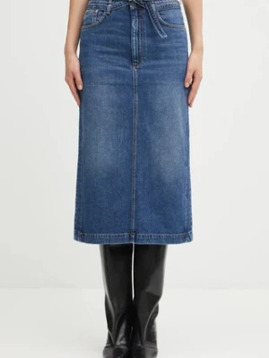 Sportmax spódnica jeansowa BIBLIOS kolor niebieski midi prosta 2522106215600