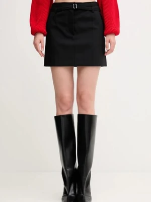 Sportmax spódnica wełniana FIFY kolor czarny mini rozkloszowana 2522106071600