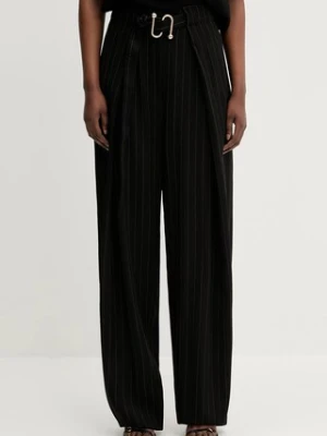 Sportmax spodnie Berard damskie kolor czarny szerokie high waist 2512131031600