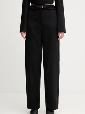 Sportmax spodnie SOSPIRO damskie kolor czarny szerokie high waist 2522136111600