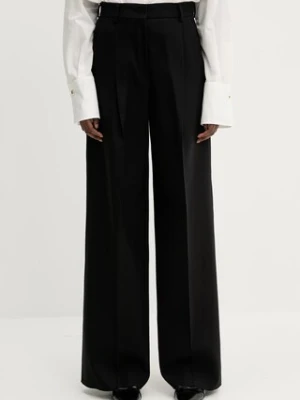 Sportmax spodnie Veggia damskie kolor czarny szerokie high waist 2512131032600