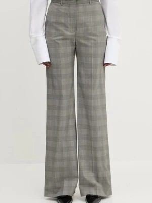 Sportmax spodnie wełniane Batun damskie kolor brązowy dzwony high waist 2512131011600
