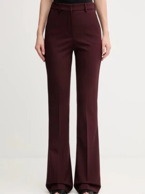 Sportmax spodnie z dodatkiem wełny FEBE damskie kolor bordowy szerokie high waist 2522136082600