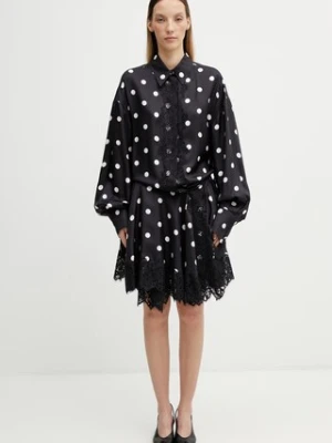 Sportmax Spxbosso sukienka kopertowa w kropki jedwabna