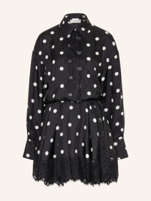 Sportmax Sukienka Kopertowa Bosso Z Jedwabiu Z Koronką schwarz