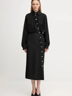 Sportmax sukienka MARANTA kolor czarny midi prosta 2522226081600