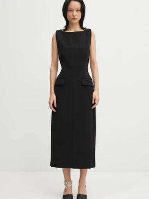 Sportmax sukienka Ruta kolor czarny maxi rozkloszowana 2512621024600