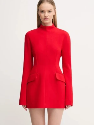 Sportmax sukienka z dodatkiem wełny TEFRITE kolor czerwony mini rozkloszowana 2522226014600