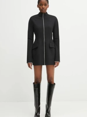 Sportmax sukienka z dodatkiem wełny TEFRITE01 kolor czarny mini prosta 2522226024600