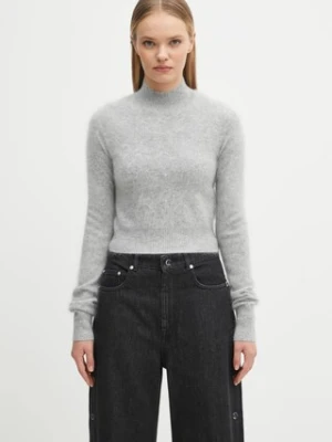Sportmax sweter kaszmirowy GUBBIO damski kolor szary lekki z półgolfem 2522366052600