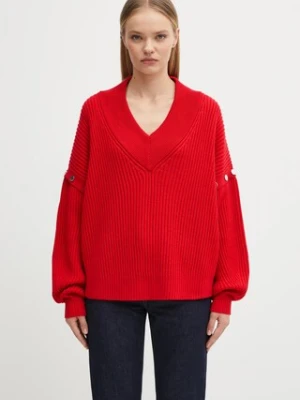 Sportmax sweter wełniany TAY damski kolor czerwony ciepły 2522366192600
