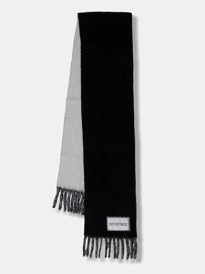 Sportmax szalik z dodatkiem wełny TENUE damski kolor czarny gładki 2522546012600