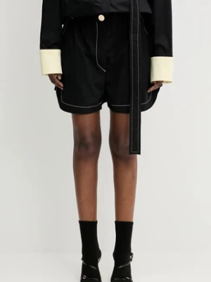 Sportmax szorty bawełniane Lacrima damskie kolor czarny gładkie high waist 2512141052600