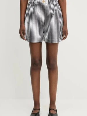 Sportmax szorty bawełniane Muscari damskie kolor czarny wzorzyste high waist 2512141042600