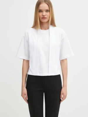 Sportmax t-shirt bawełniany NAVA damski kolor biały 2522946015600