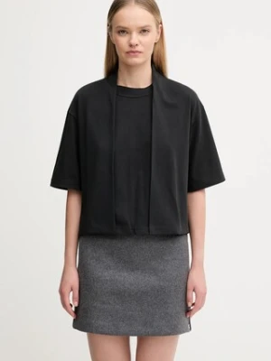 Sportmax t-shirt bawełniany NAVA damski kolor czarny 2522946015600