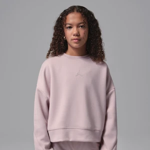 Sportowa bluza z półokrągłym dekoltem dla dużych dzieci Jordan Dri-FIT Performance - Różowy