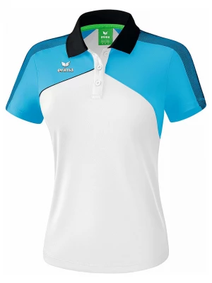 erima Sportowa koszulka polo "Premium One 2.0" w kolorz biało-turkusowym rozmiar: 36