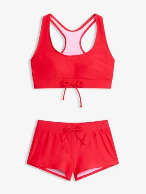 Sportowe bikini bustier (2 części) BonPrix czerwony