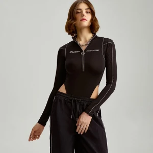 Sportowe body z długim rękawem czarne House