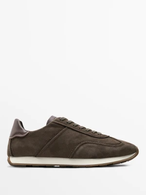 Sportowe Buty Ze Skóry Nubukowej - Brązowy - Massimo Dutti - Male