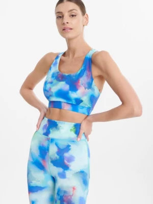 Sportowy top na ramiączkach, z efektem tie dye