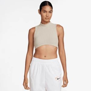 Sportswear Chill Knit Rib Crop Tanktop, marki NIKEApparel, w kolorze Beż, rozmiar