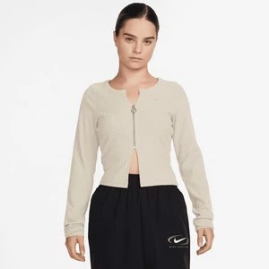 Sportswear Chill Knit Rib Full-Zip Cardigan, markiNike, Bluzy, w kolorze beż, rozmiar: