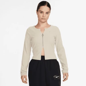 Nike Sportswear Chill Knit Rib Full-Zip Cardigan kobiety Bluzy beż rozmiar Odzież